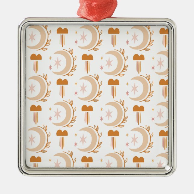 Simple Flower Drawing Metal Ornament (Front)