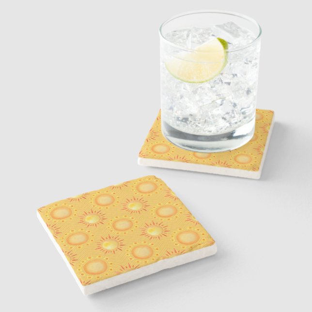 Simple Flower Drawings Stone Coaster (Side)