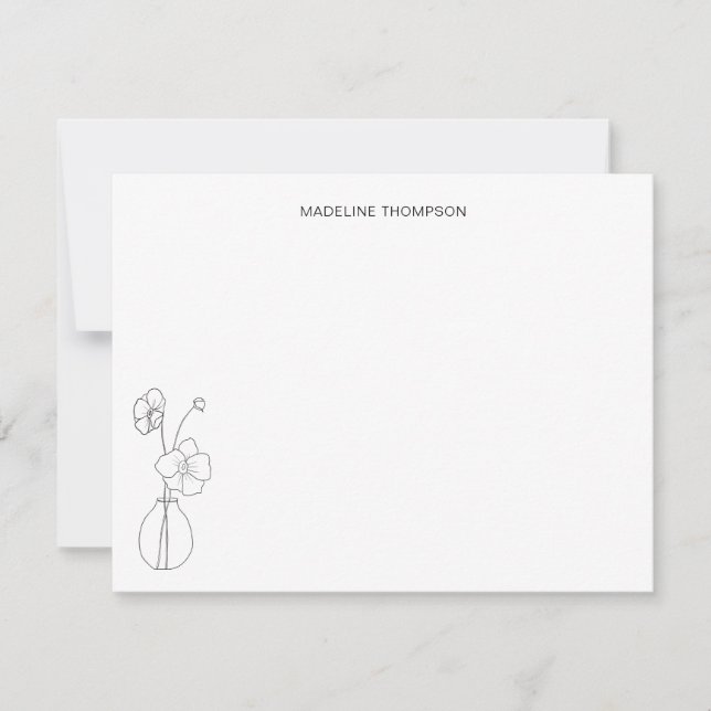Simple Flower Florist Basic Botanical Professional Card (Front)