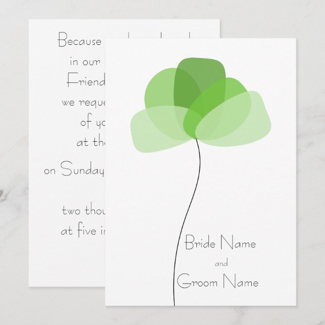 Simple flower Invitation (Front/Back)