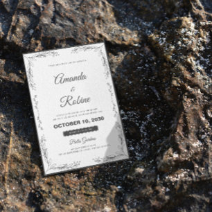 Simple Flower Minimalist Modern Wedding Invitation