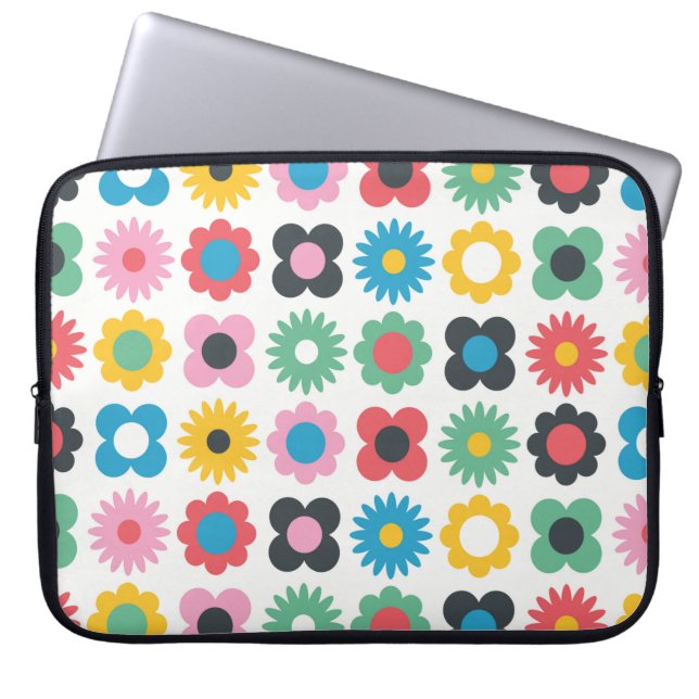 Simple flower seamless pattern design. Scandinavia Laptop Sleeve (Front)
