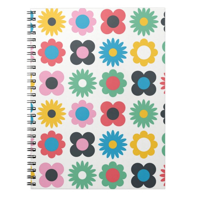 Simple flower seamless pattern design. Scandinavia Notebook (Front)