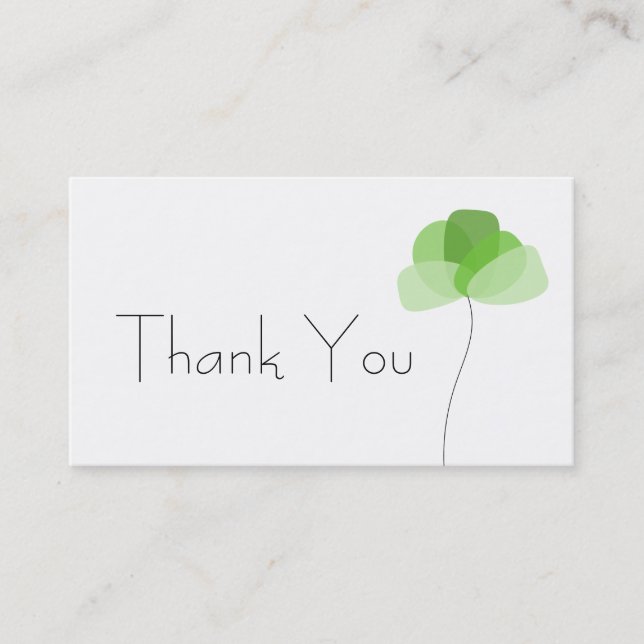 Simple flower Thank You Business Card (Front)