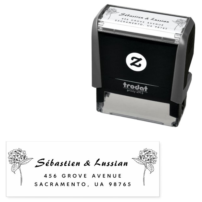 simple flower wedding self-inking stamp (In Situ)
