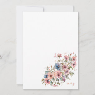 Simple flowers and music notes Blank Invitation