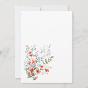 Simple flowers and music notes Blank  Invitation