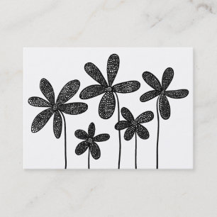 Simple Flowers Drawing Business Card