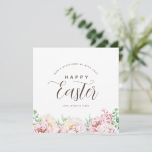 Simple Flowers Easter Personalized Greeting Card