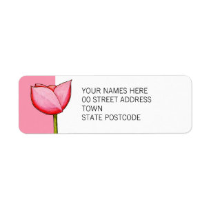 Simple Flowers pink Return Address Label