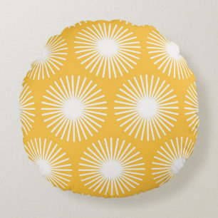 Simple flowers: Scandinavian seamless design. Round Pillow