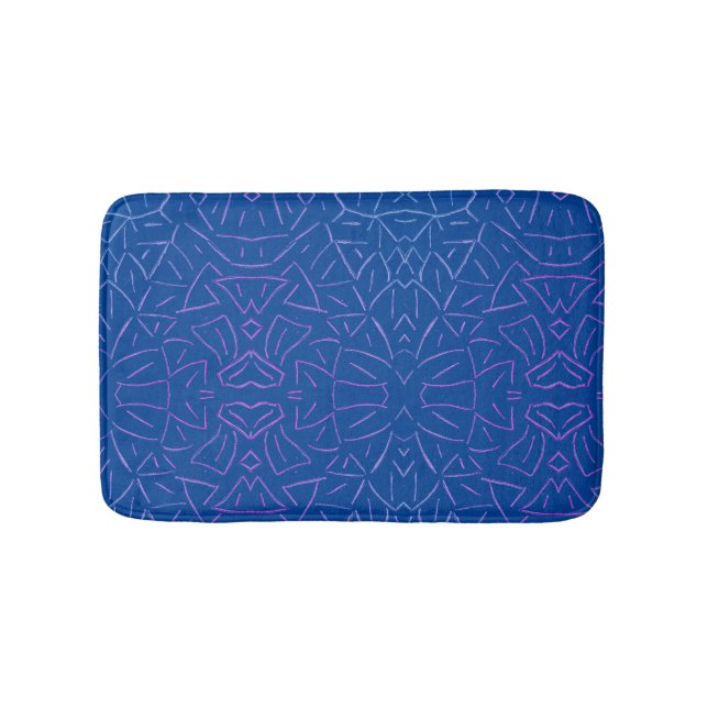 Simple Flutter Blue   Bath Mat (Front)