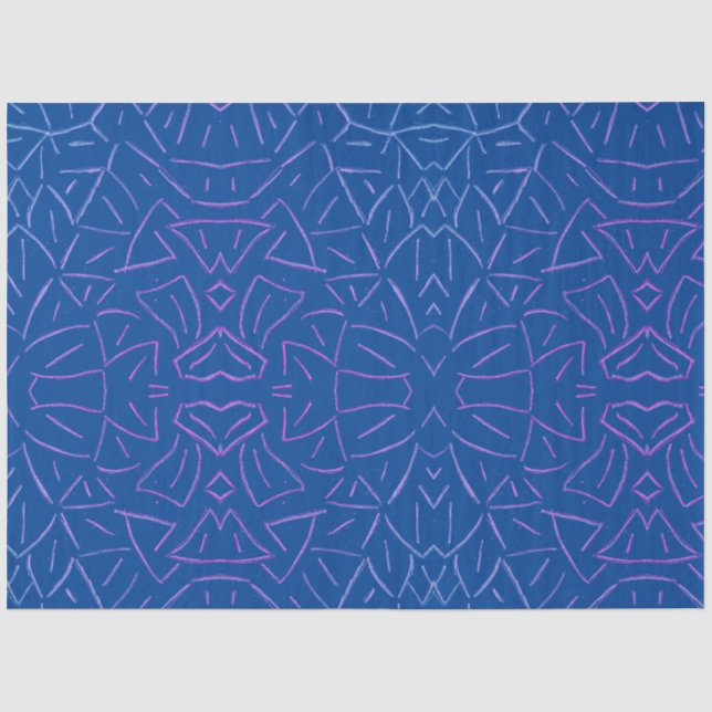 Simple Flutter Blue Tissue Paper (Front)