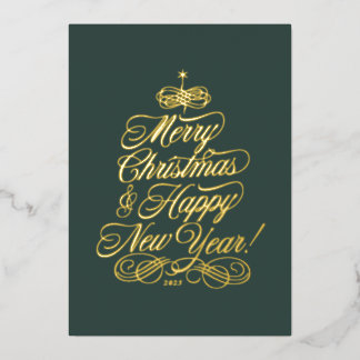 Simple Foil Christmas Card in Green