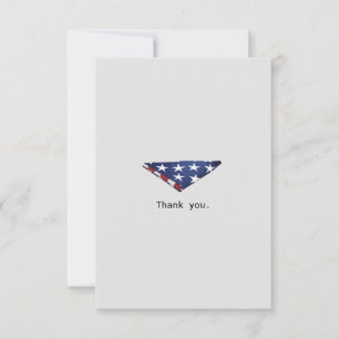 Simple folded American flag veteran thank you Card