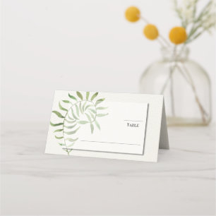 Simple Foliage   Fern   Greenery Wedding Design Place Card