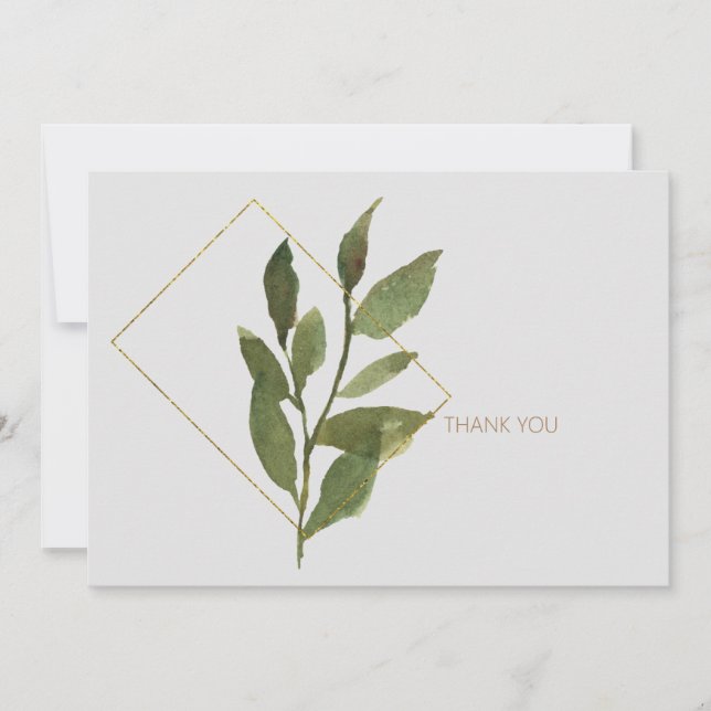 Simple Foliage Funeral Thank You (Front)