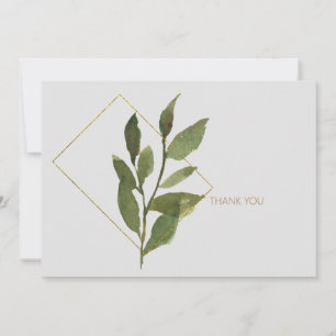 Simple Foliage Funeral Thank You Card