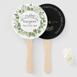 Simple Foliage Wedding Day Hand Fan