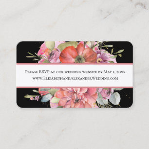 Simple Foliage, Wedding Website RSVP Mini Business Card