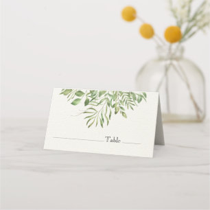 Simple Foliage   White    Greenery Wedding Design Place Card