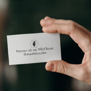 Simple Follow Us on Facebook, Social Media  Rubber Stamp