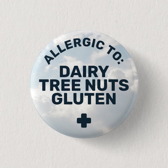 Simple Food Allergy Medical Alert Photo Background 1 Inch Round Button (Front)