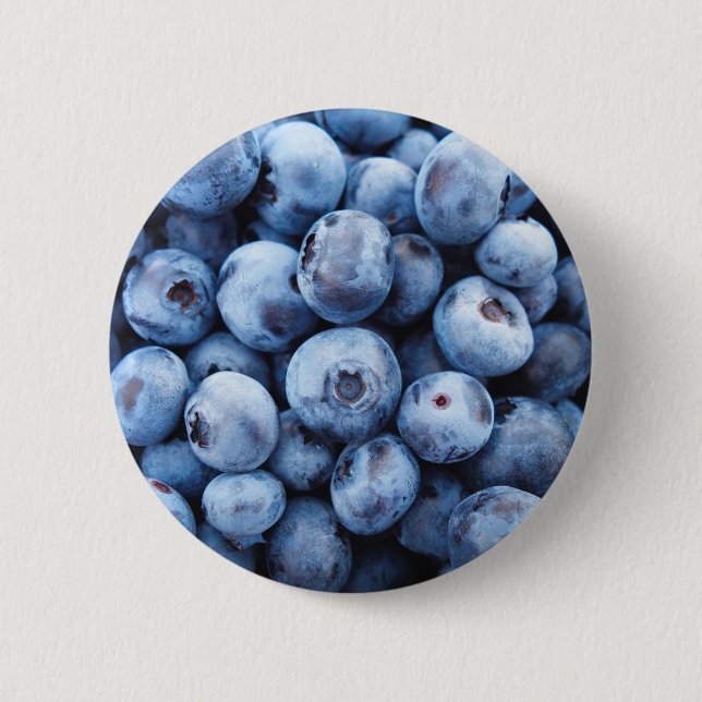 Simple Foodie Blueberry Pattern 2 Inch Round Button (Front)