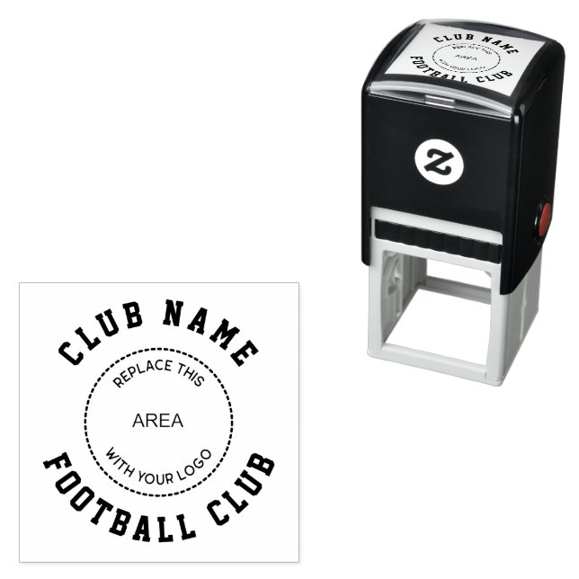 Simple Football Club Logo and Name Self-inking Stamp (In Situ)