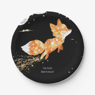 Simple Forest Fox Birthday Paper Plate