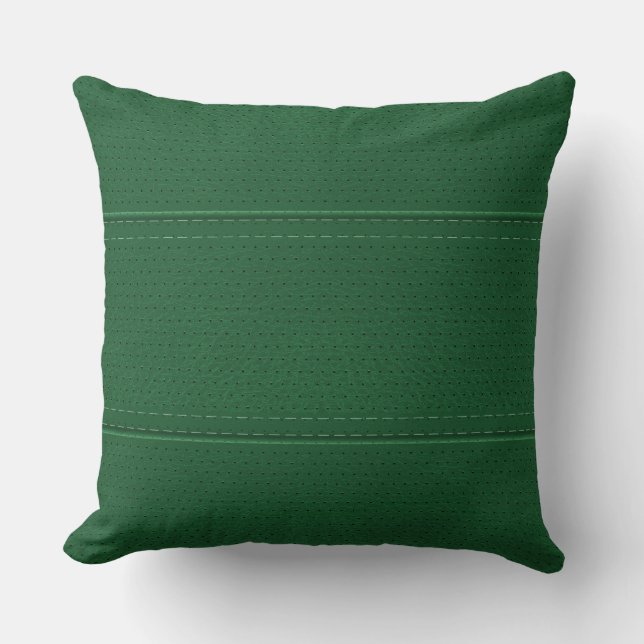 Simple Forest Green Faux Leather Look Pattern Throw Pillow (Front)
