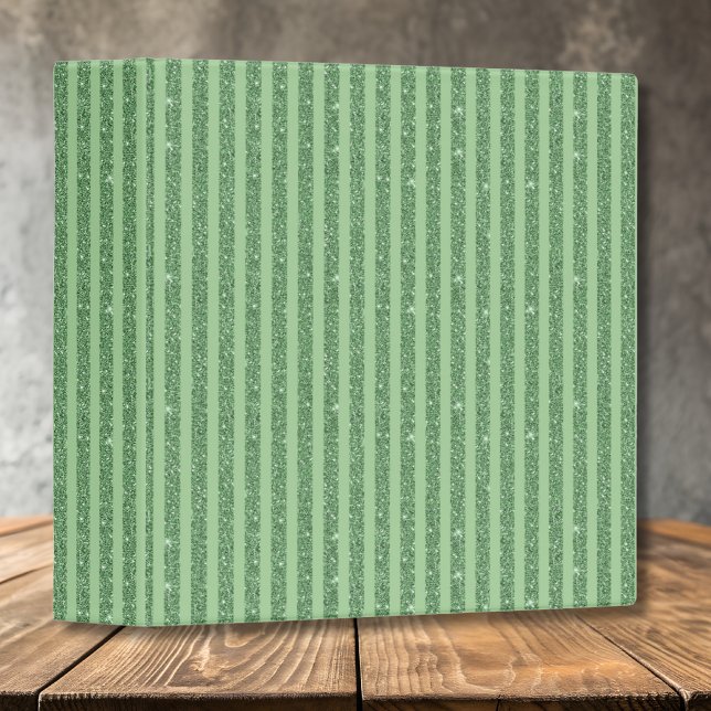 Simple Forest Green Glitter Style Vertical Stripes Binder (Creator Uploaded)