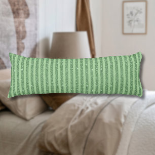 Simple Forest Green Glitter Style Vertical Stripes Body Pillow