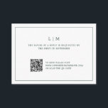 Simple Forest Green Monogram QR Code Wedding RSVP Card<br><div class="desc">Simple Wedding Mini RSVP Card featuring a modern yet elegant design with your two letter monogram along with your custom QR Code surrounded by a thin border. All design elements are in forest green and may be changed to any colours you wish in the design editing tool. A chic and...</div>