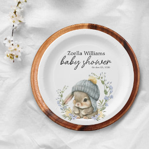 Simple Forest Woodland Baby Shower Paper Plate