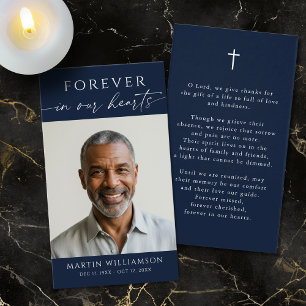 Simple Forever Hearts Photo Cross Prayer Card