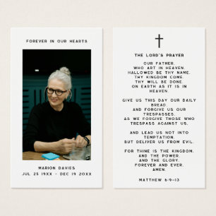 Simple Forever In Our Hearts Memorial Photo Prayer