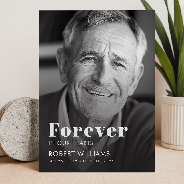 Simple Forever In Our Hearts Photo Funeral Program (Creator Uploaded)