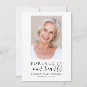 Simple Forever in Our Hearts Photo Sympathy  Thank You Card