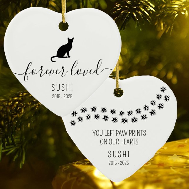 Simple Forever Loved Cat Ceramic Ornament (Creator Uploaded)