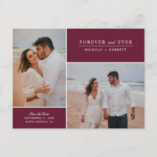 Simple Forever Two Photo Save the Date Berry Announcement Postcard