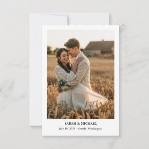 Simple Formal Elegance Text Photo Save The Date