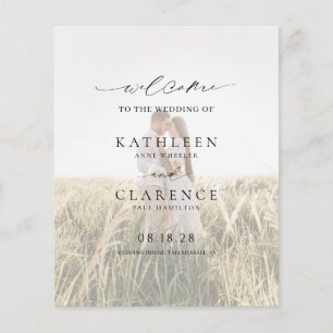 Simple Formal Photo Classic Budget Wedding Program