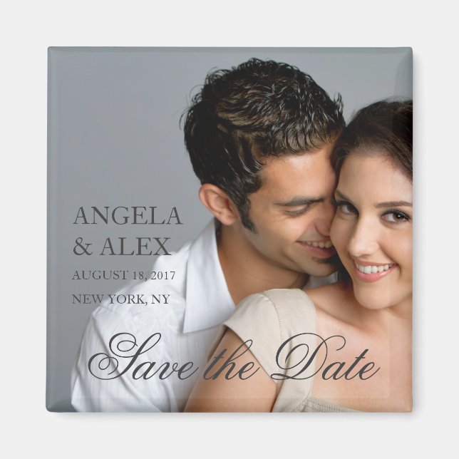 SIMPLE FORMAL PHOTO SAVE THE DATE MAGNETS (Front)