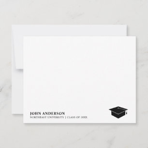 Simple Formal Script Graduation Cap Note Card