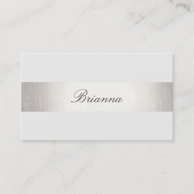 Simple Formal Wedding Consultant Silver Striped Business Card (Front)