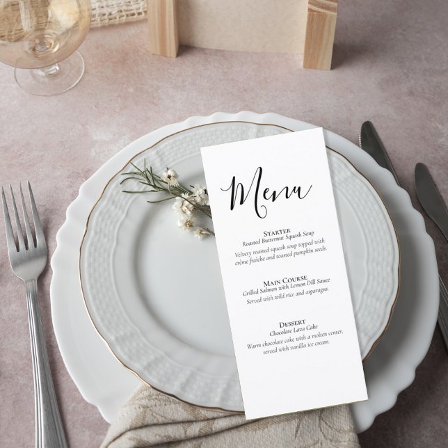 Simple Formal Wedding Menu Card (Creator Uploaded)