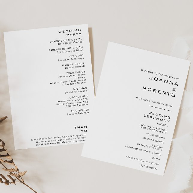 Simple Formal Wedding Program (Creator Uploaded)