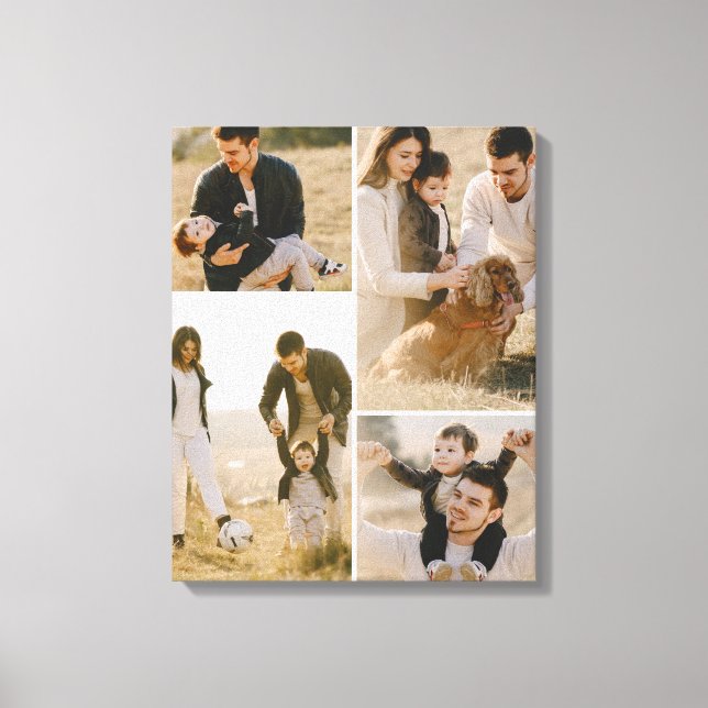 Simple Four Photo Collage Canvas Print (Front)