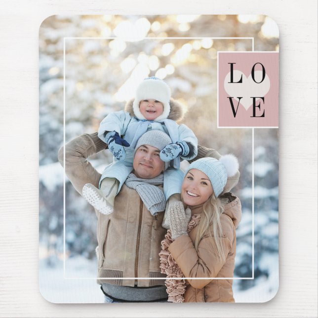 Simple Frame Add your Photo with Love Mouse Pad (Front)
